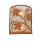 Meyda Lighting Maple Leaf 5" 2-Light Earth Wall Sconce With Silver Mica Shade Glass