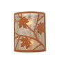 Meyda Lighting Maple Leaf 5" 2-Light Earth Wall Sconce With Silver Mica Shade Glass