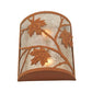 Meyda Lighting Maple Leaf 5" 2-Light Earth Wall Sconce With Silver Mica Shade Glass