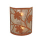 Meyda Lighting Maple Leaf 5" 2-Light Earth Wall Sconce With Silver Mica Shade Glass
