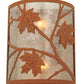 Meyda Lighting Maple Leaf 5" 2-Light Earth Wall Sconce With Silver Mica Shade Glass