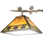 Meyda Lighting Maple Leaf 66" 3-Light Light Burnished Antique Copper Island Pendant Light With Multi-Colored Shade Glass