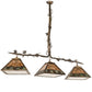Meyda Lighting Maple Leaf 66" 3-Light Light Burnished Antique Copper Island Pendant Light With Multi-Colored Shade Glass