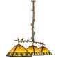 Meyda Lighting Maple Leaf 66" 3-Light Light Burnished Antique Copper Island Pendant Light With Multi-Colored Shade Glass