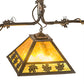 Meyda Lighting Maple Leaf 66" 3-Light Light Burnished Antique Copper Island Pendant Light With Multi-Colored Shade Glass