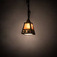 Meyda Lighting Maple Leaf 9" Light Burnished Antique Copper Mini Pendant Light With Amber Mica & Greenish Brown Art Shade Glass