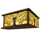 Meyda Lighting Maple Tree 48" 4-Light Craftsman Brown Outdoor Pier Mount Light With Honey Art Shade Glass