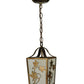 Meyda Lighting Maple Vine 9" Antique Copper Mini Pendant Light With Frosted Seeded Shade Glass