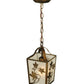Meyda Lighting Maple Vine 9" Antique Copper Mini Pendant Light With Frosted Seeded Shade Glass