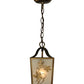 Meyda Lighting Maple Vine 9" Antique Copper Mini Pendant Light With Frosted Seeded Shade Glass