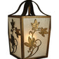 Meyda Lighting Maple Vine 9" Antique Copper Mini Pendant Light With Frosted Seeded Shade Glass