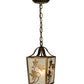 Meyda Lighting Maple Vine 9" Antique Copper Mini Pendant Light With Frosted Seeded Shade Glass