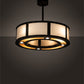 Meyda Lighting Maplewood 32" 8-Light Timeless Bronze Smythe Craftsman Pendant Light With Beige Linen & Amber Shade Glass