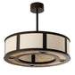 Meyda Lighting Maplewood 32" 8-Light Timeless Bronze Smythe Craftsman Pendant Light With Beige Linen & Amber Shade Glass