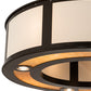 Meyda Lighting Maplewood 32" 8-Light Timeless Bronze Smythe Craftsman Pendant Light With Beige Linen & Amber Shade Glass