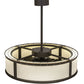 Meyda Lighting Maplewood 37" LED Strip Oil Rubbed Bronze Smythe Craftsman Chandelier With Beige Natural Textrene Shade and Fan