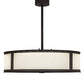 Meyda Lighting Maplewood 37" LED Strip Oil Rubbed Bronze Smythe Craftsman Chandelier With Beige Natural Textrene Shade and Fan