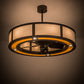 Meyda Lighting Maplewood 45" 12-Light Timeless Bronze Chandelier Ceiling Fixture Hardware With Beige Textrene & Maplewood Faux Shade and Fan
