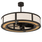 Meyda Lighting Maplewood 45" 12-Light Timeless Bronze Chandelier Ceiling Fixture Hardware With Beige Textrene & Maplewood Faux Shade and Fan