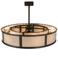 Meyda Lighting Maplewood 45" 12-Light Timeless Bronze Chandelier Ceiling Fixture Hardware With Beige Textrene & Maplewood Faux Shade and Fan