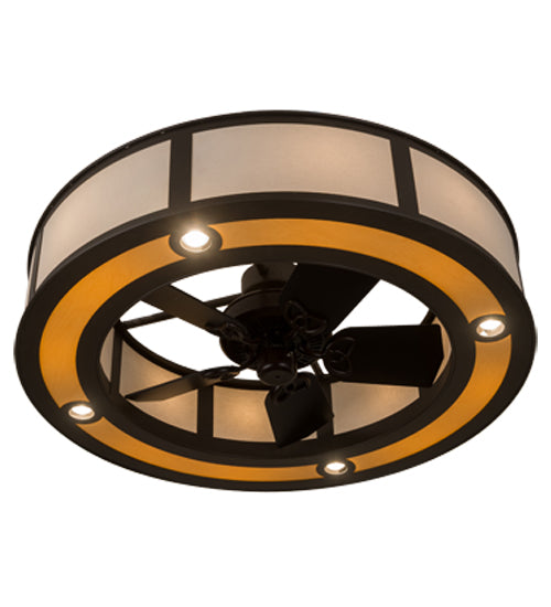 Meyda Lighting Maplewood 45" 12-Light Timeless Bronze Chandelier Ceiling Fixture Hardware With Beige Textrene & Maplewood Faux Shade and Fan
