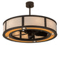 Meyda Lighting Maplewood 45" 12-Light Timeless Bronze Chandelier Ceiling Fixture Hardware With Beige Textrene & Maplewood Faux Shade and Fan