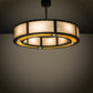 Meyda Lighting Maplewood 45" 12-Light Timeless Bronze Smythe Craftsman Pendant Light With Beige Linen & Amber Shade Glass