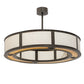 Meyda Lighting Maplewood 45" 12-Light Timeless Bronze Smythe Craftsman Pendant Light With Beige Linen & Amber Shade Glass