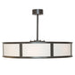Meyda Lighting Maplewood 45" 12-Light Timeless Bronze Smythe Craftsman Pendant Light With Beige Linen & Amber Shade Glass