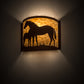 Meyda Lighting Mare & Foal 11" Earth Wall Sconce With Beige Art Shade Glass