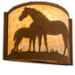 Meyda Lighting Mare & Foal 11" Earth Wall Sconce With Beige Art Shade Glass