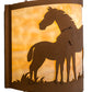 Meyda Lighting Mare & Foal 11" Earth Wall Sconce With Beige Art Shade Glass