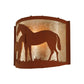 Meyda Lighting Mare & Foal 12" Rust Wall Sconce With Silver Mica Shade Glass