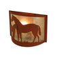 Meyda Lighting Mare & Foal 12" Rust Wall Sconce With Silver Mica Shade Glass