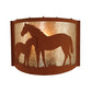 Meyda Lighting Mare & Foal 12" Rust Wall Sconce With Silver Mica Shade Glass