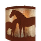 Meyda Lighting Mare & Foal 12" Rust Wall Sconce With Silver Mica Shade Glass