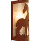 Meyda Lighting Mare & Foal 12" Rust Wall Sconce With Silver Mica Shade Glass