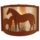 Meyda Lighting Mare & Foal 12" Rust Wall Sconce With Silver Mica Shade Glass