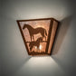 Meyda Lighting Mare & Foal 13" 2-Light Earth Wall Sconce With Silver Mica Shade Glass