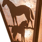 Meyda Lighting Mare & Foal 13" 2-Light Earth Wall Sconce With Silver Mica Shade Glass