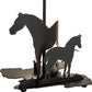 Meyda Lighting Mare & Foal 22" 2-Light Textured Black Table Lamp With Honey Amber Shade Glass