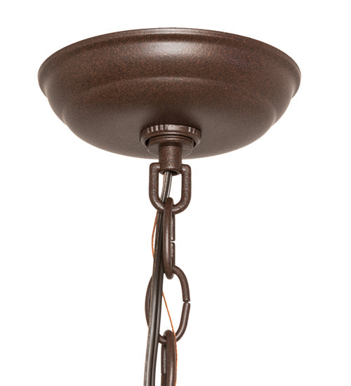 Meyda Lighting Mare & Foal at Dawn 16"Sq 2-Light Cafe Noir Pendant Light With Amber Mica Shade Glass