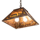 Meyda Lighting Mare & Foal at Dawn 16"Sq 2-Light Cafe Noir Pendant Light With Amber Mica Shade Glass