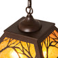 Meyda Lighting Mare & Foal at Dawn 16"Sq 2-Light Cafe Noir Pendant Light With Amber Mica Shade Glass