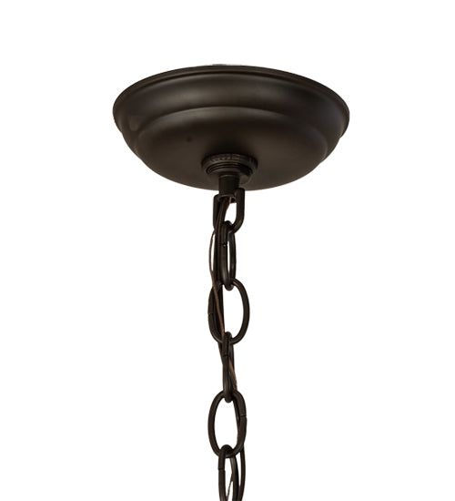 Meyda Lighting Mare & Foal at Dawn 16"Sq Oil Rubbed Bronze Pendant Light With Amber Mica Shade Glass
