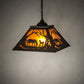 Meyda Lighting Mare & Foal at Dawn 16"Sq Oil Rubbed Bronze Pendant Light With Amber Mica Shade Glass