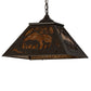 Meyda Lighting Mare & Foal at Dawn 16"Sq Oil Rubbed Bronze Pendant Light With Amber Mica Shade Glass