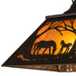 Meyda Lighting Mare & Foal at Dawn 16"Sq Oil Rubbed Bronze Pendant Light With Amber Mica Shade Glass