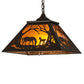 Meyda Lighting Mare & Foal at Dawn 16"Sq Oil Rubbed Bronze Pendant Light With Amber Mica Shade Glass