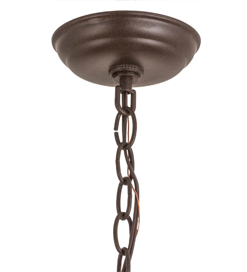 Meyda Lighting Mare & Foal at Dawn 22" 2-Light Cafe Noir Pendant Light With Honey Amber Shade Glass